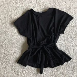 Plus size Peplum Top with waist tie